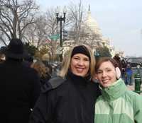 waiting in line outside the Longworth building to get our tickets